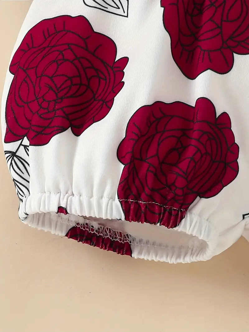short-sleeved suit for newborns with letter top