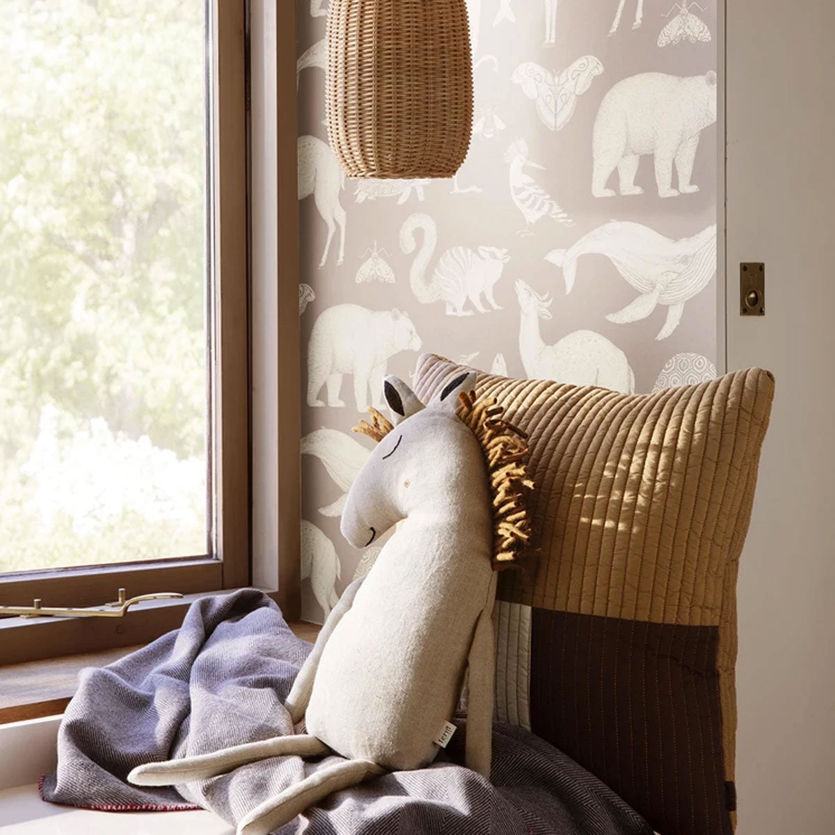 Horse Cushion - Natural